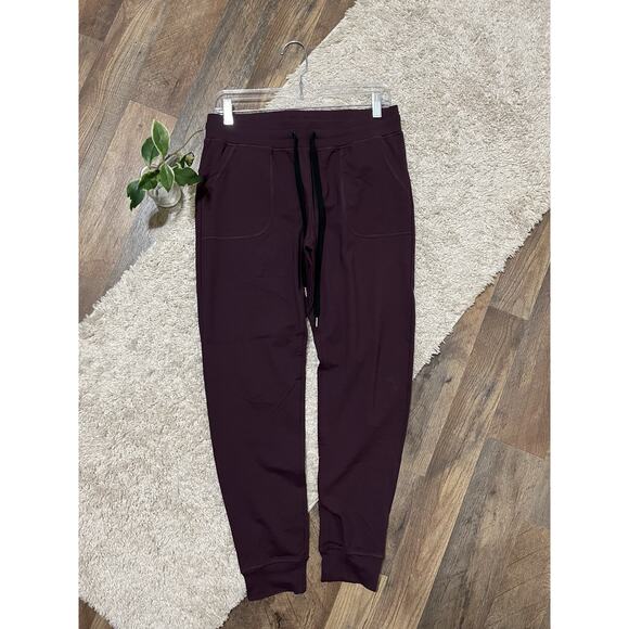Zyia Plum Purple Drawstring Tailored Athleisure Tapered Unwind Jogger Pants - Picture 2 of 7
